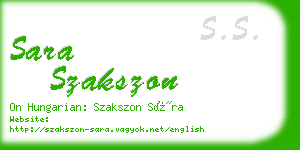 sara szakszon business card